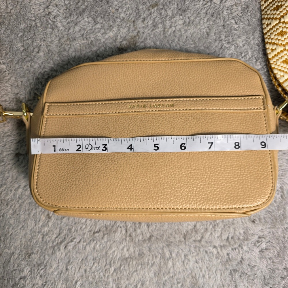 Katie Loxton Crossbody Bag Pebbled Vegan Leather Tribal Geometric Woven Strap - Picture 13 of 14